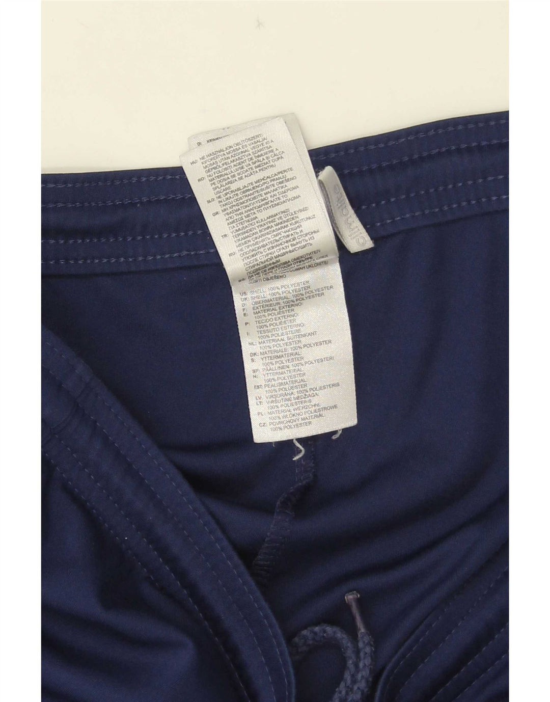 Pantaloncini sportivi Adidas Climalite da uomo medi in poliestere blu navy