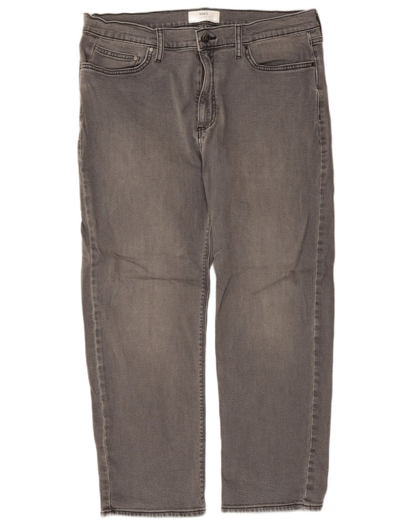 Marks & Spencer Mens Straight Jeans W36 L29 Grey Cotton