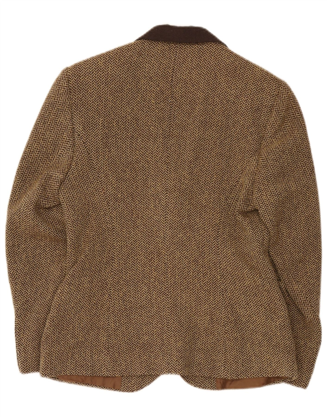 Ginalebole Giacca Blazer a 3 Bottoni da Donna IT 44 Marrone Medio a Spina di Pesce