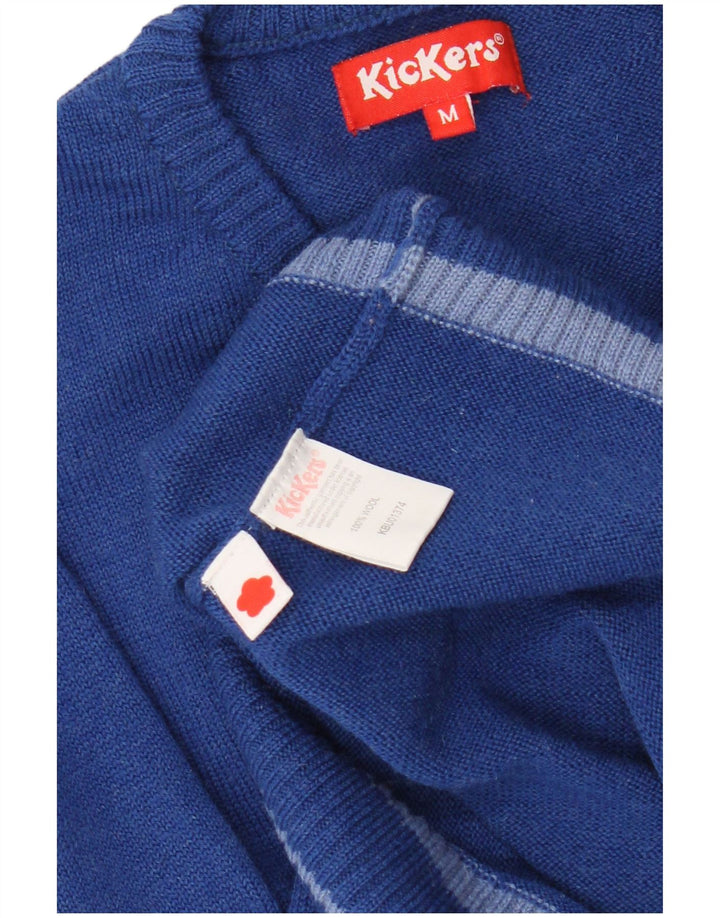 Kickers Herre V-hals sweater Medium Blue Wool
