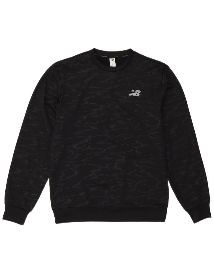 New Balance Mens Sweatshirt Jumper Small Black Camouflage Polyester
