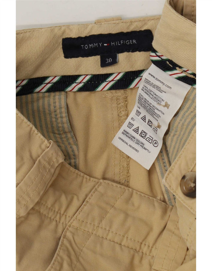 Tommy Hilfiger Mens Cargo Shorts W30 Medium Khaki Cotton