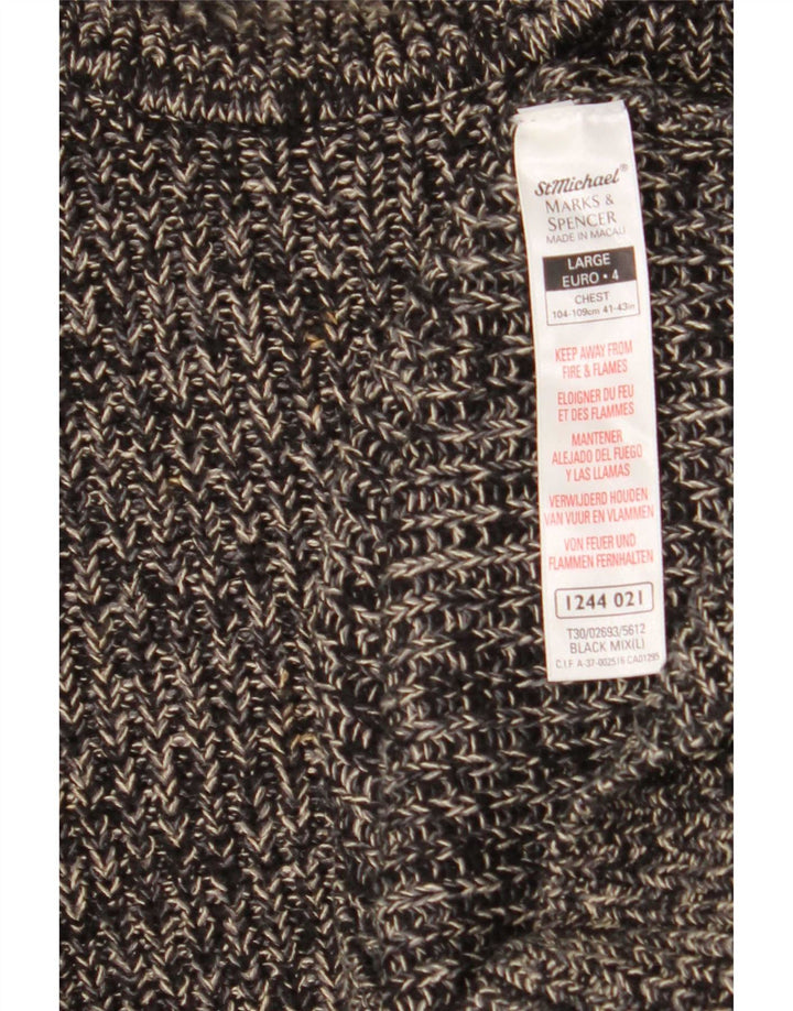 Marks & Spencer Mens Turtle Neck Jumper Sweater Large Black Flecked