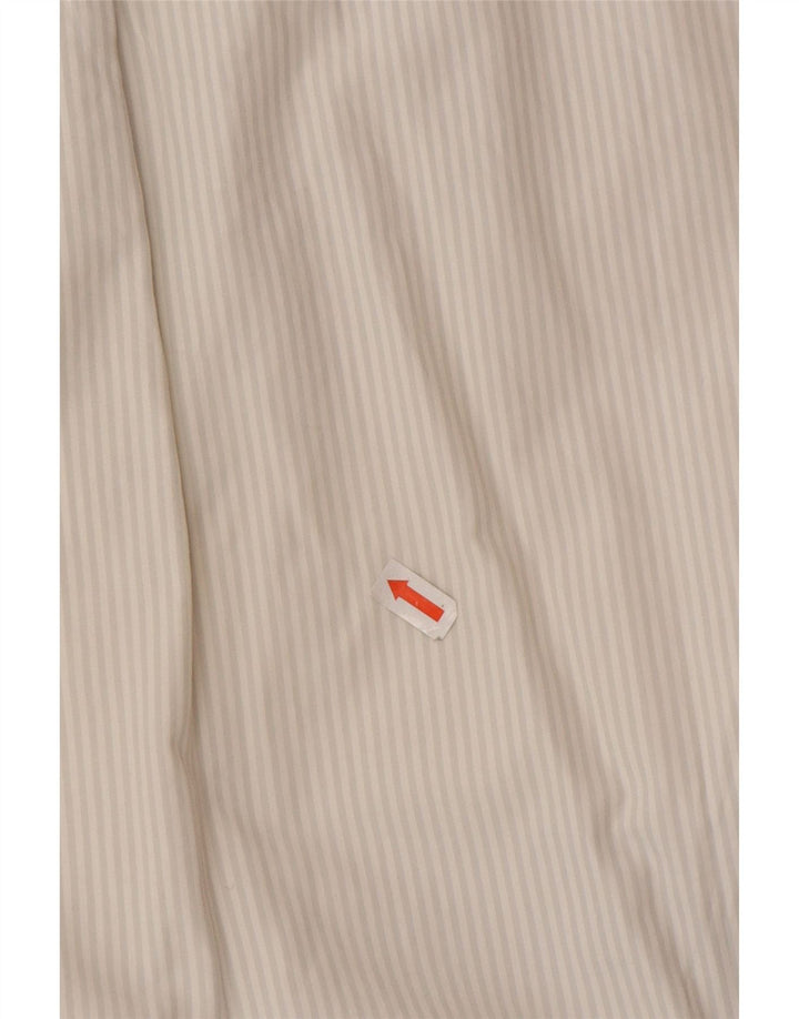 J. Crew Mens Shirt Large White Pinstripe Cotton