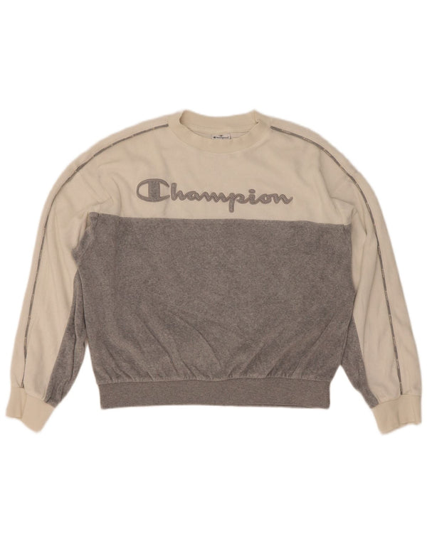 Champion Sudadera Gráfica para Mujer UK 40 Medium White Colourblock