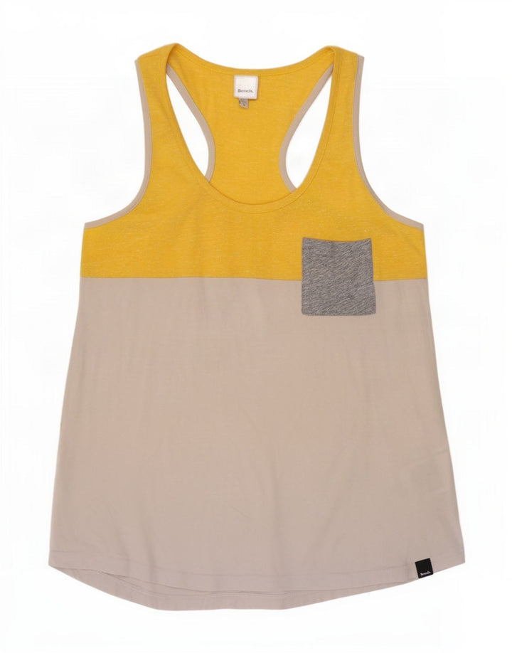 Canotta da donna Bench UK 12 Cotone color block giallo medio