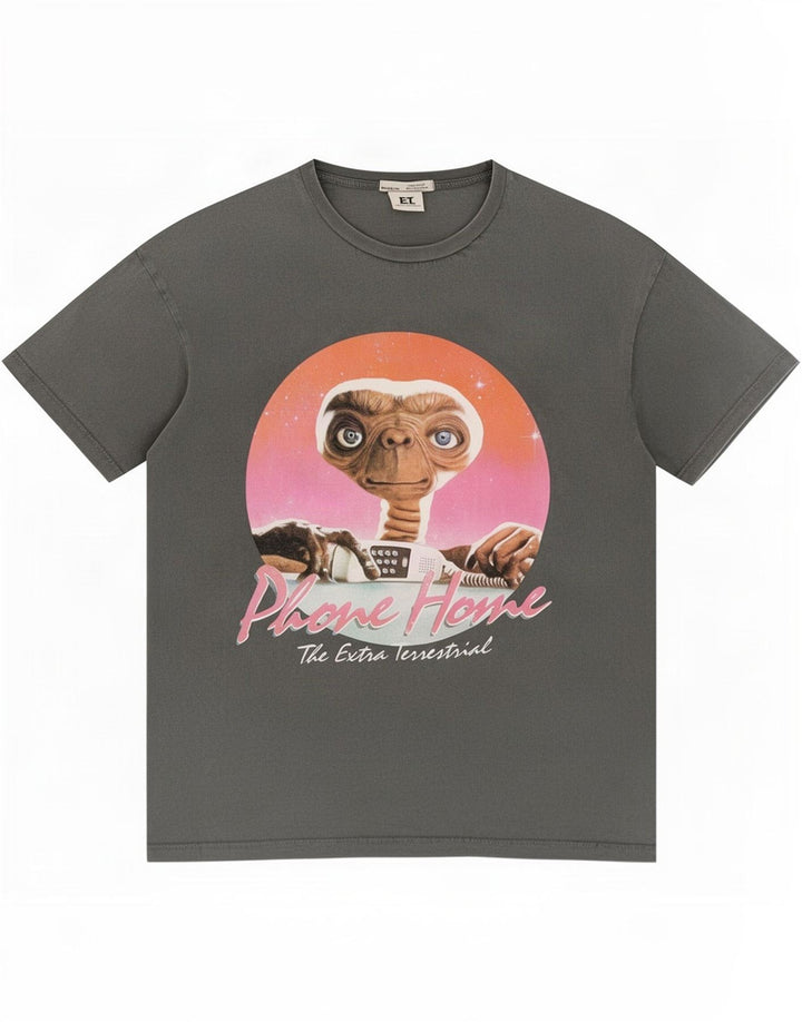 Pull & Bear Tricou grafic pentru bărbați Top mic, gri bumbac
