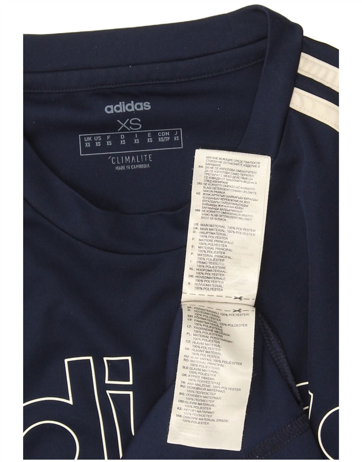 Adidas Mens Climalite Graphic T-Shirt Top XS Navy Blue Polyester