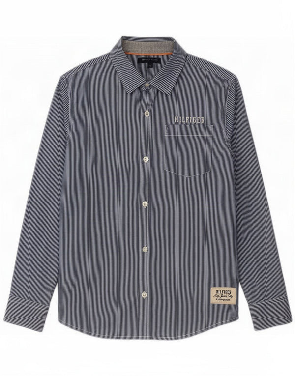 Camicia grafica per ragazzi Tommy Hilfiger 11-12 anni Cotone gessato blu