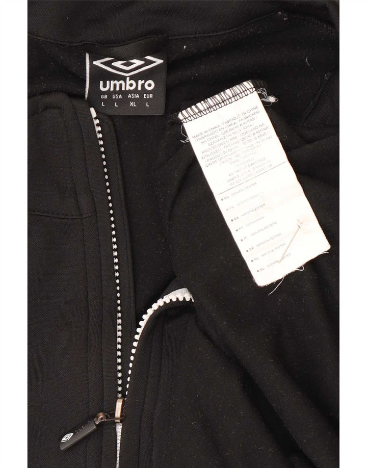 Umbro Tuta da uomo pullover con zip e collo, grande, in poliestere nero