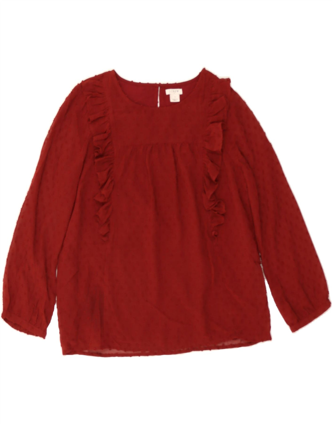 J. CREW Womens Long Sleeve Blouse Top US 0 XS Red Polyester Vintage J. Crew and Second-Hand J. Crew from Messina Hembry 