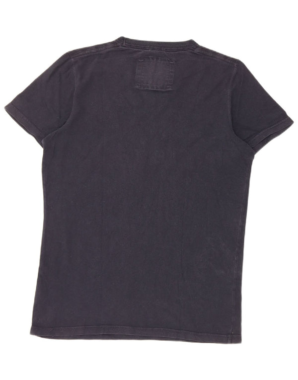 Abercrombie & Fitch Herre Muscle Graphic T-Shirt Top Medium Marineblå Bomuld