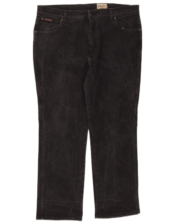 Wrangler Mens Texas Stretch Straight Jeans W40 L30 fekete pamut