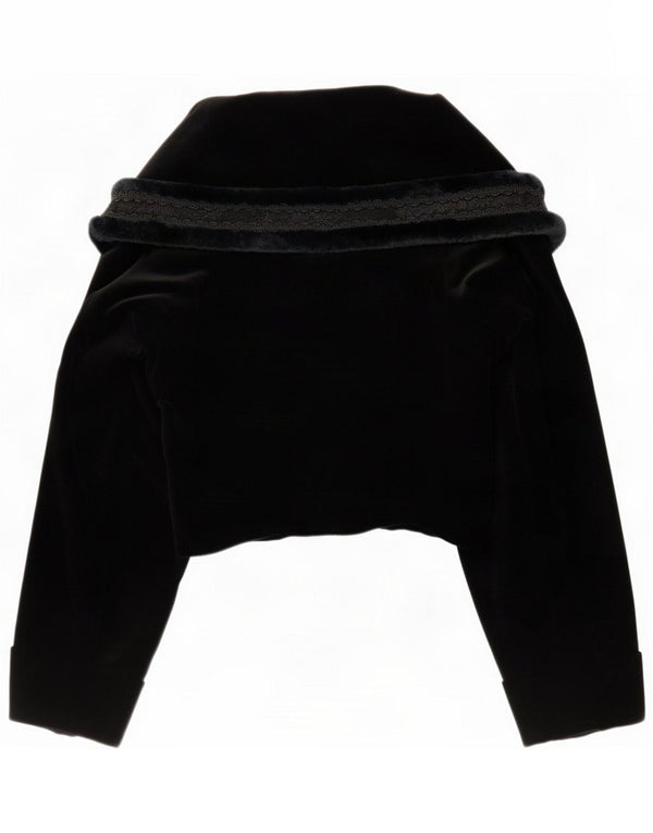 Chaqueta Bolero corta vintage para mujer UK 8 Small Black