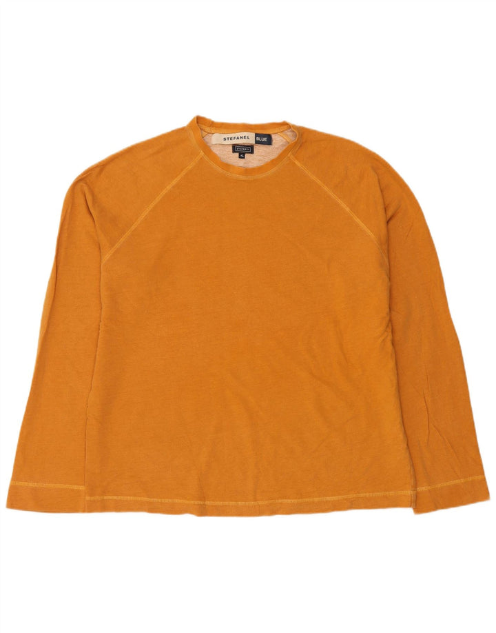 STEFANEL Mens Sweatshirt Jumper XL Orange Cotton