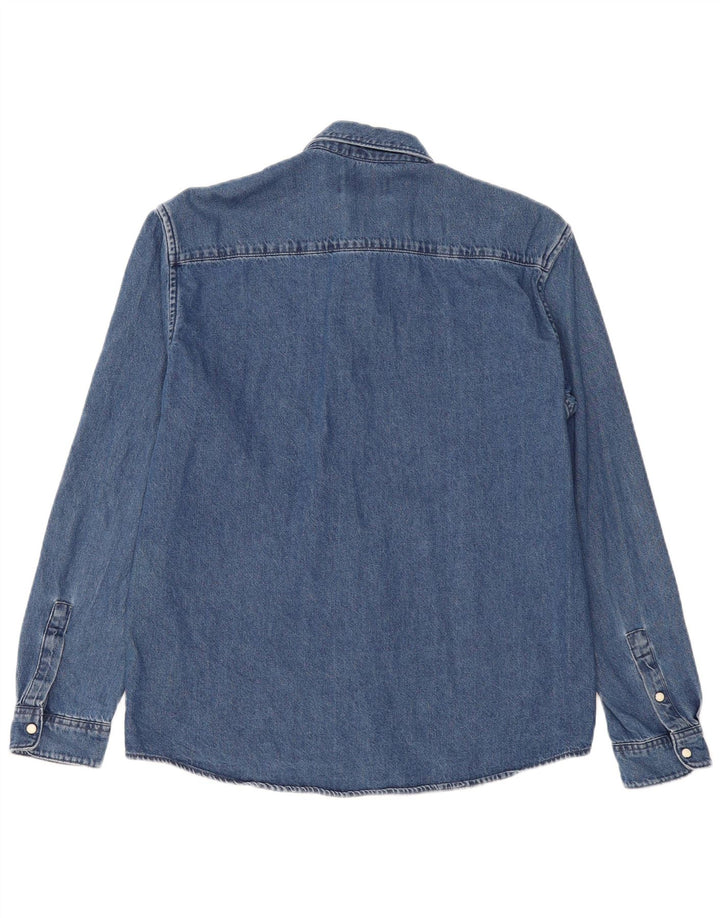 Tom Tailor Herre Fitted Denim Shirt Stor marineblå bomuld