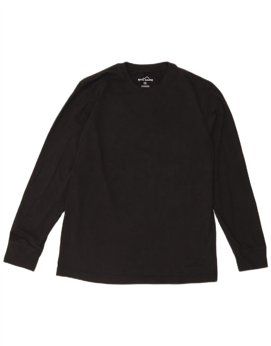 EDDIE BAUER Mens Top Long Sleeve Medium Black Cotton