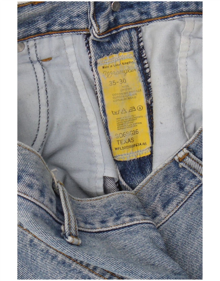 Wrangler Mens Texas Straight Jeans W35 L27 Blue Cotton