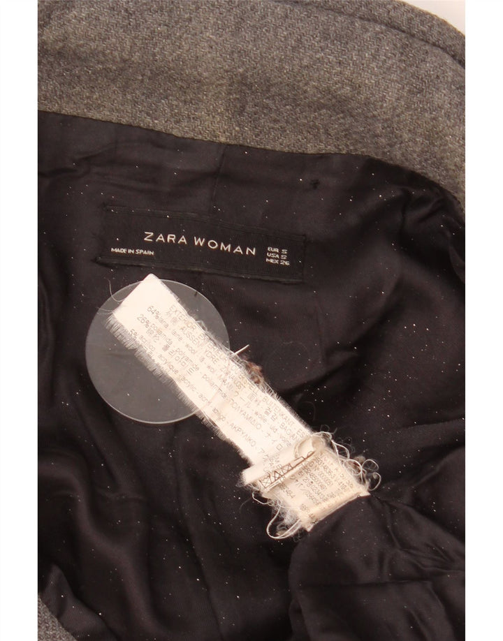 Zara Womens Oversized Overcoat UK 10 Small Grey Wool