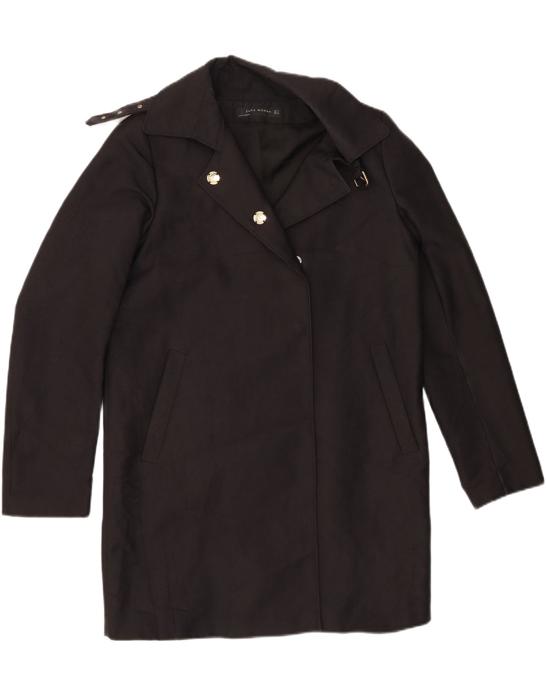 Zara Damen Übergroßer Mantel UK 10 Small Schwarz