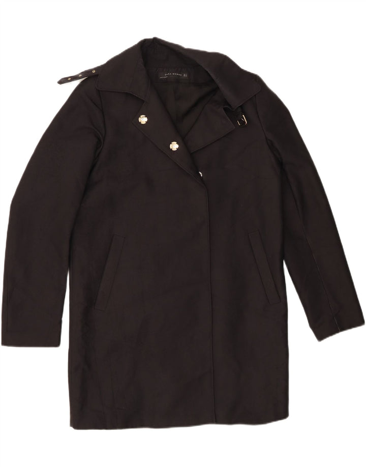 Zara Damen Übergroßer Mantel UK 10 Small Schwarz