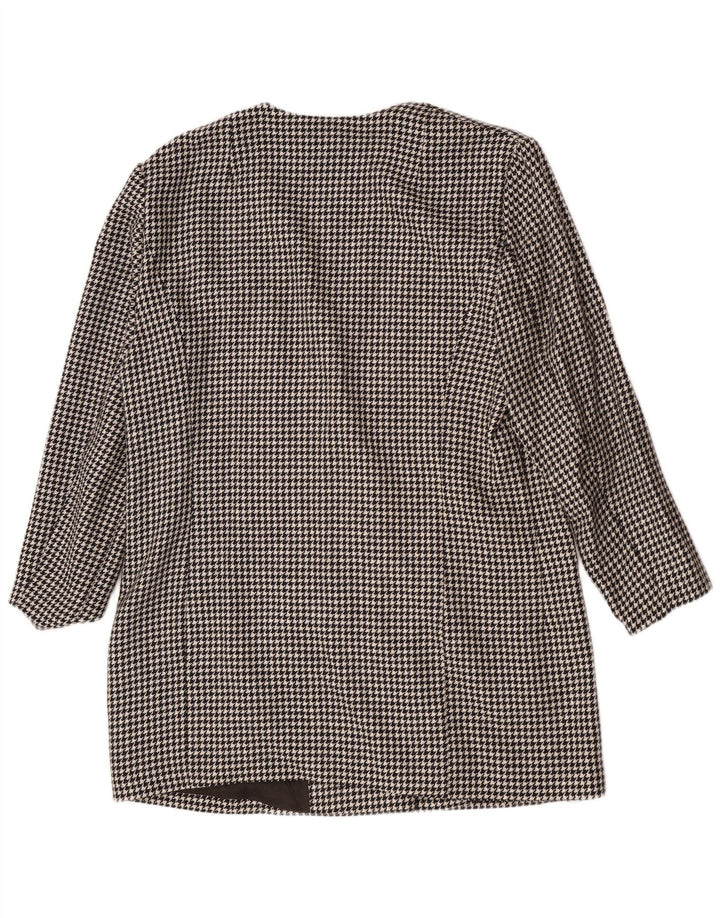 Vintage Womens 3 Button Blazer Jacket IT 44 Medium Black Houndstooth
