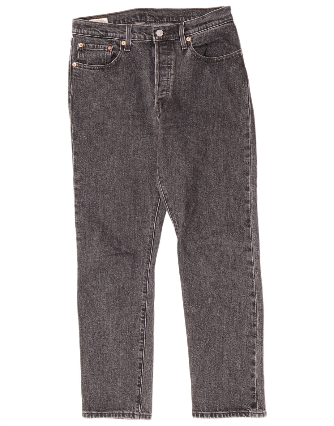 Levi's Womens 501 Straight Jeans W28 L28 Grey Cotton
