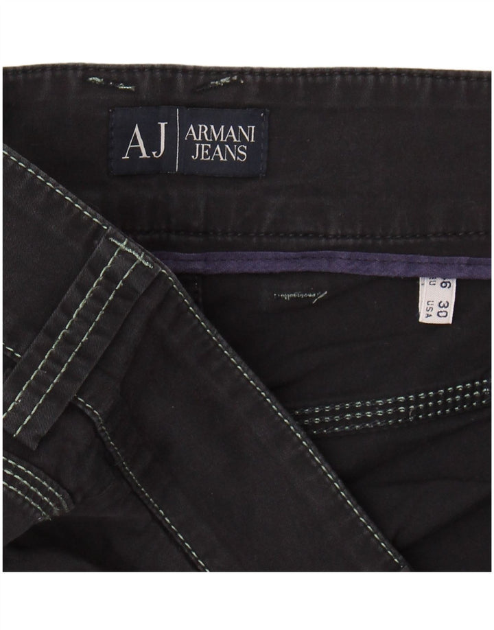ARMANI Mens Slim Chino Trousers W30 L28 Navy Blue