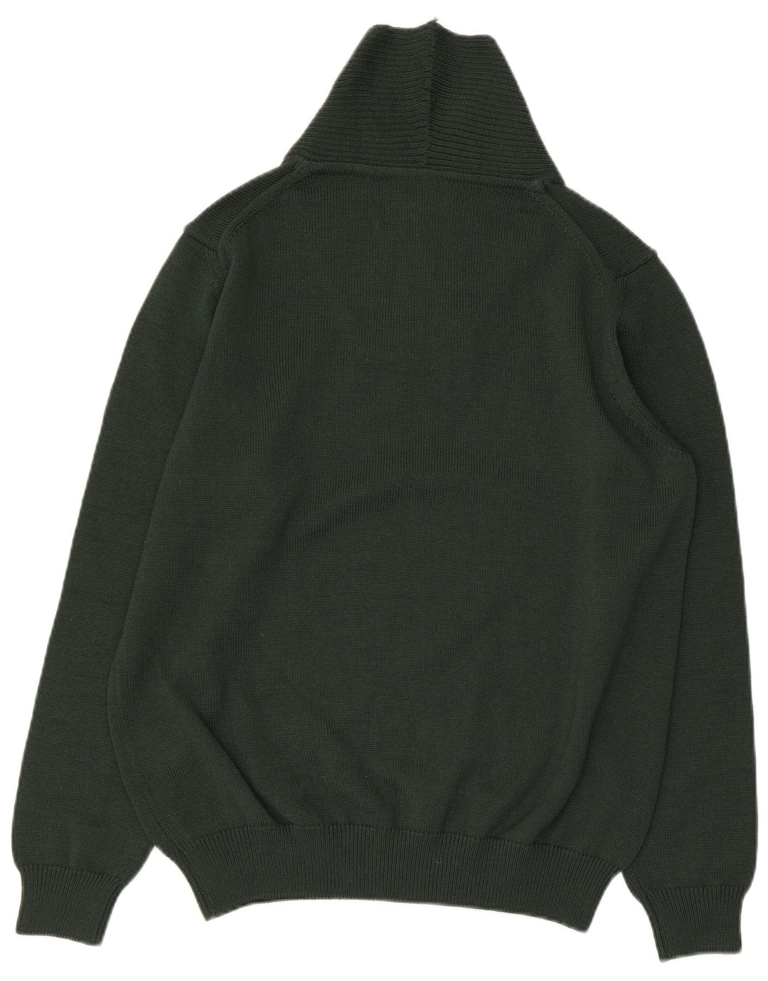 NAVIGARE Mens Shawl Neck Jumper Sweater Large Green New Wool