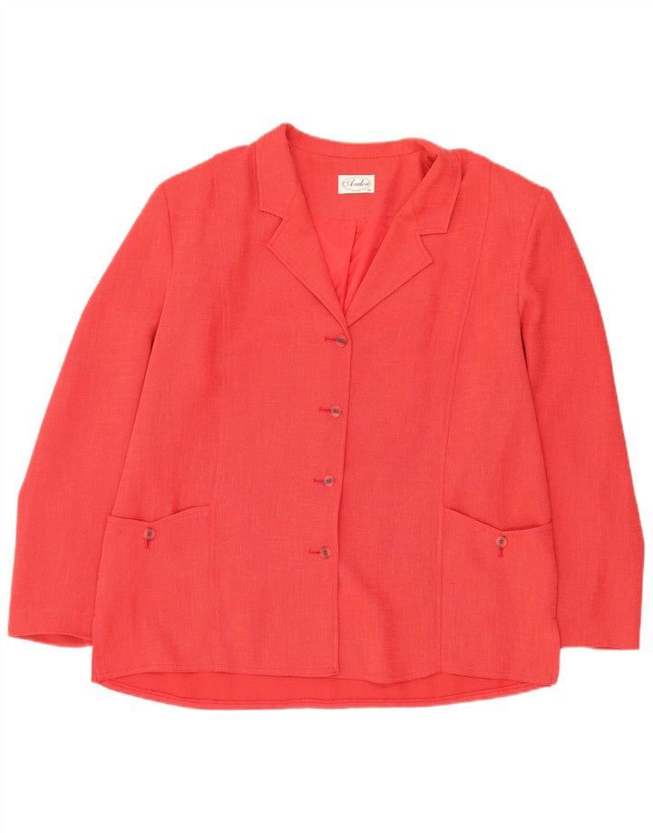 Avalon Dame 4-knaps blazerjakke UK 20 2XL Pink Polyester