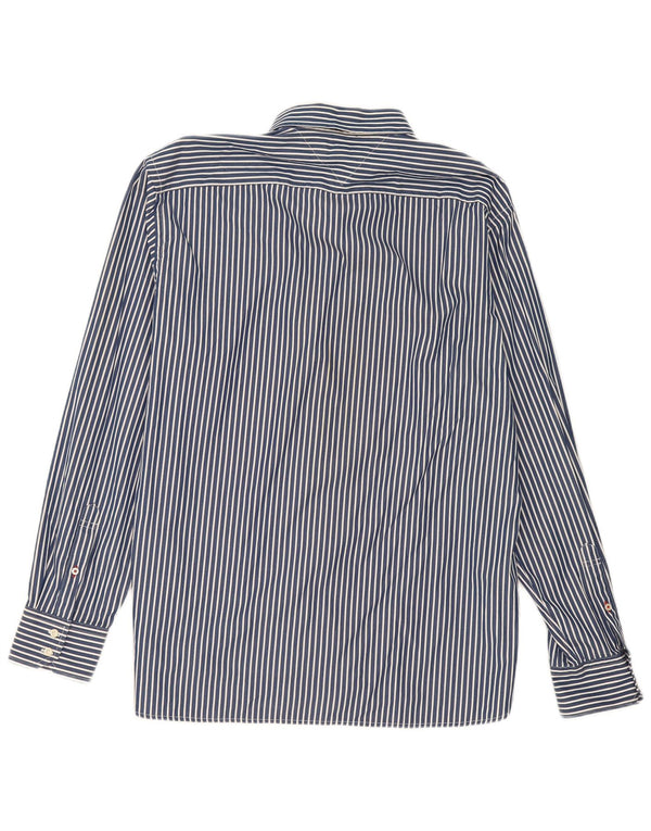 Tommy Hilfiger Mens Shirt XL Navy Blue Pinstripe Cotton
