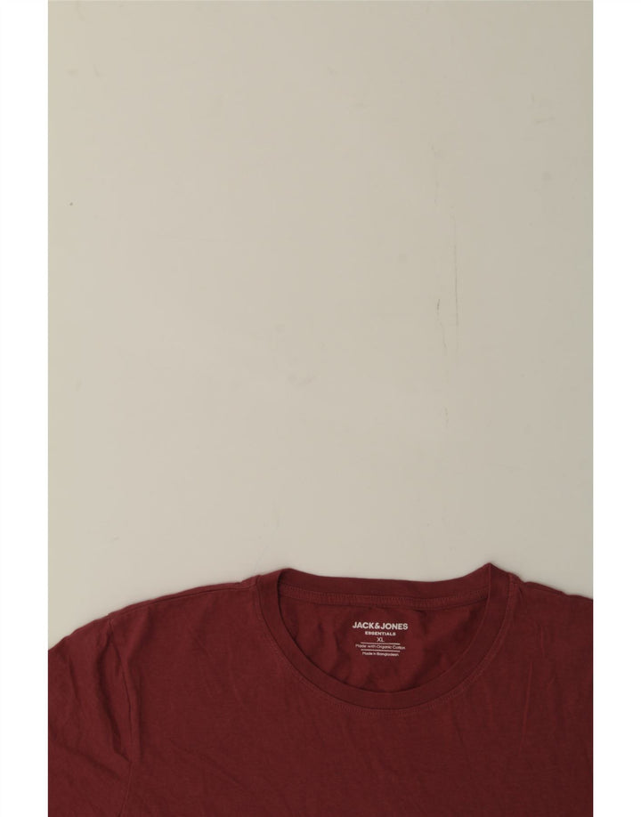 JACK & JONES Mens T-Shirt Top XL Maroon Cotton Vintage Jack & Jones and Second-Hand Jack & Jones from Messina Hembry 