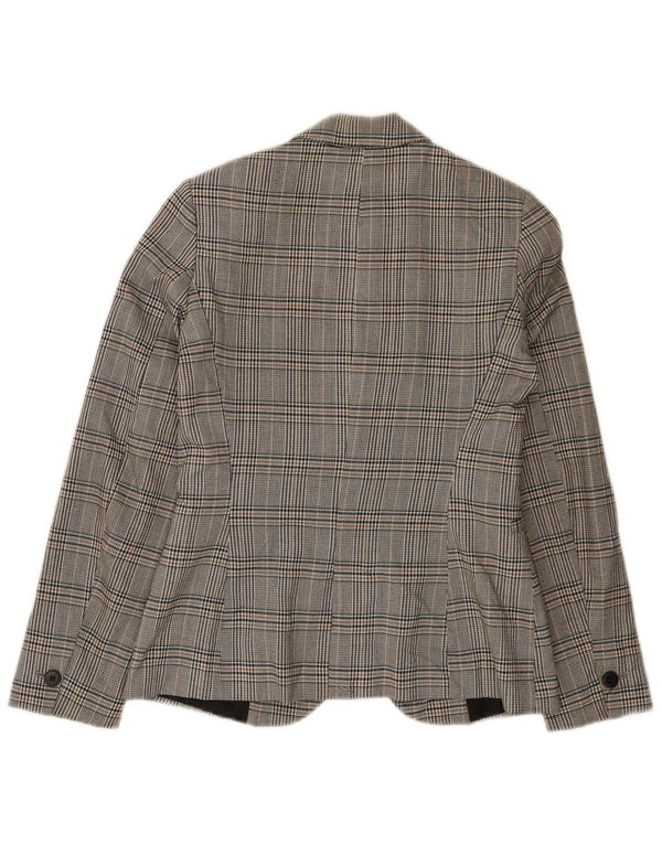 Giacca blazer a 1 bottone da donna Zara EU 34 2XS poliestere a quadri grigio