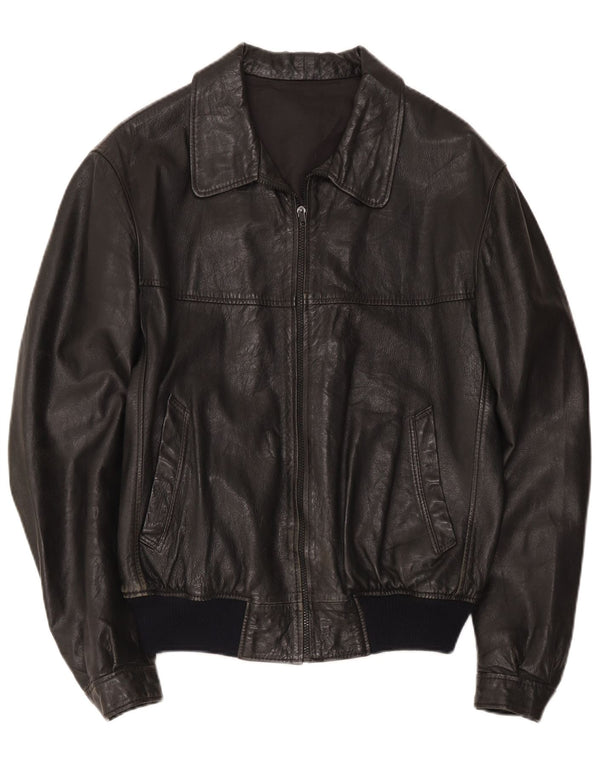Винтажная мужская кожаная куртка IT 48 Medium Black