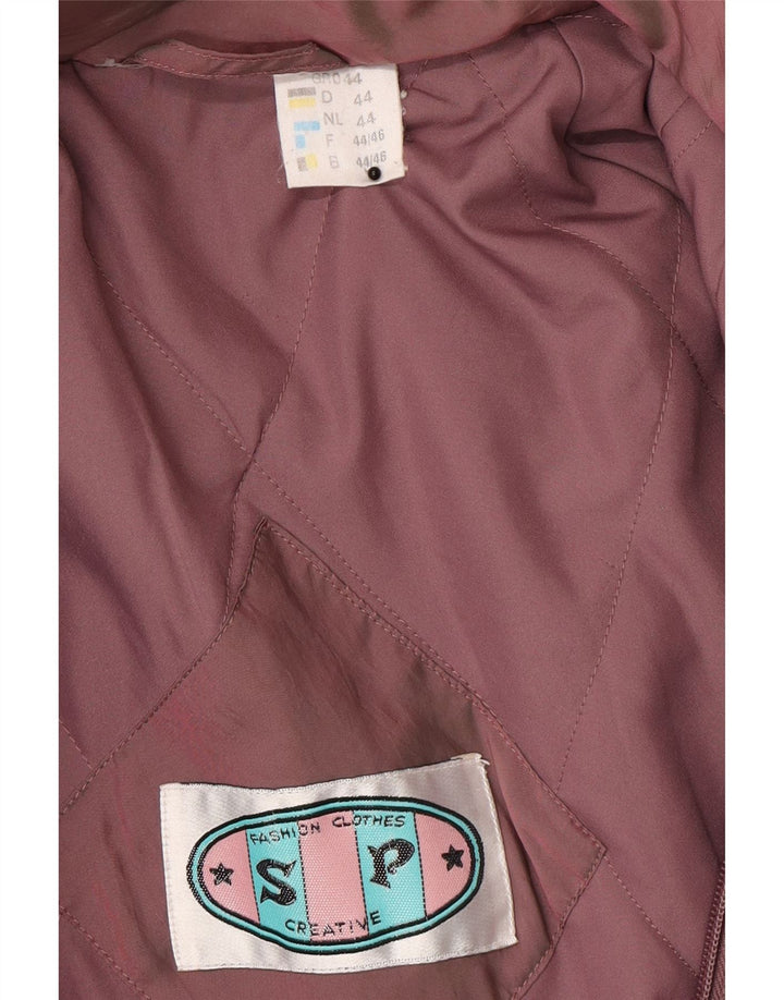 Vintage Womens Hooded Oversized Parka Jacket EU 44 XL Pink
