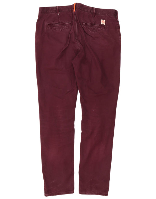 Superdry Slim Fit Chinobukser til mænd XL W38 L32 Bourgogne bomuld