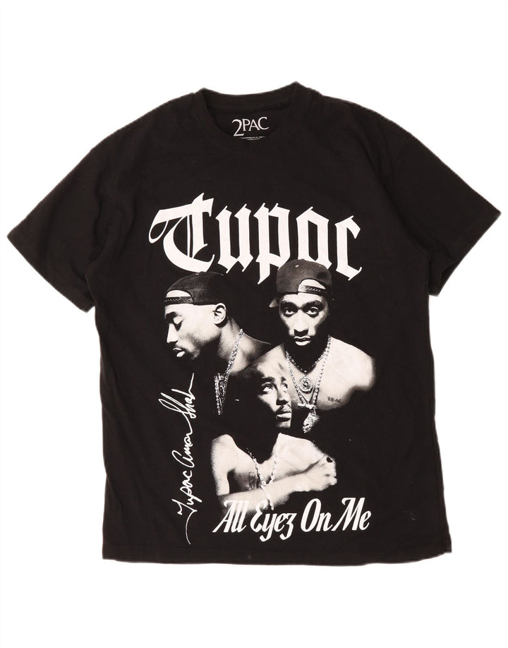 Pull & Bear Mens 2 Pac Graphic T-Shirt Top Small Black