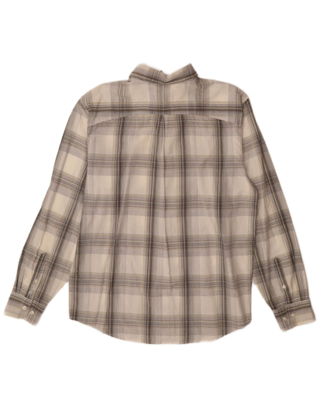 WRANGLER Mens Shirt Medium Off White Check
