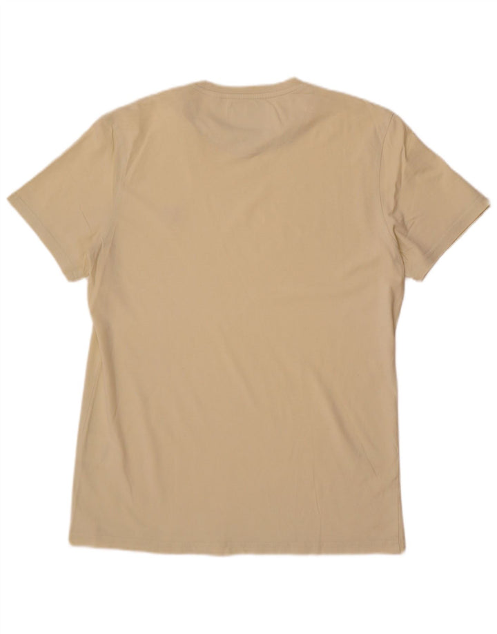 Lyle & Scott Mens T-Shirt Top Large Beige Cotton