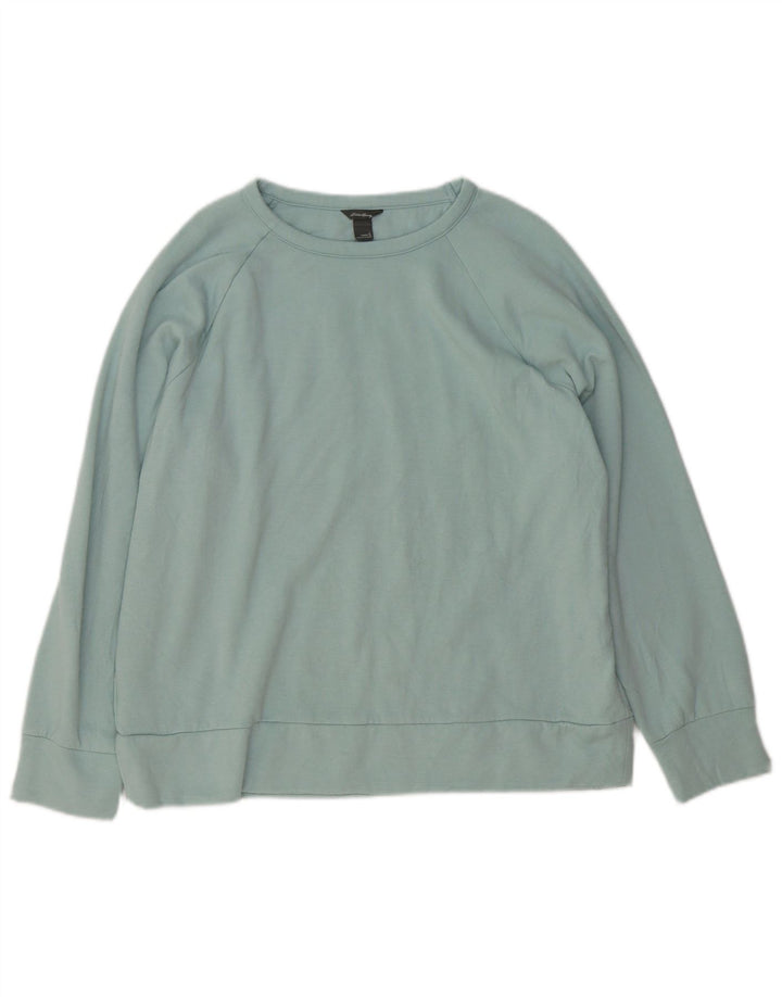 Eddie Bauer Womens Sweatshirt Jumper UK 16 Large Blue Polyester
