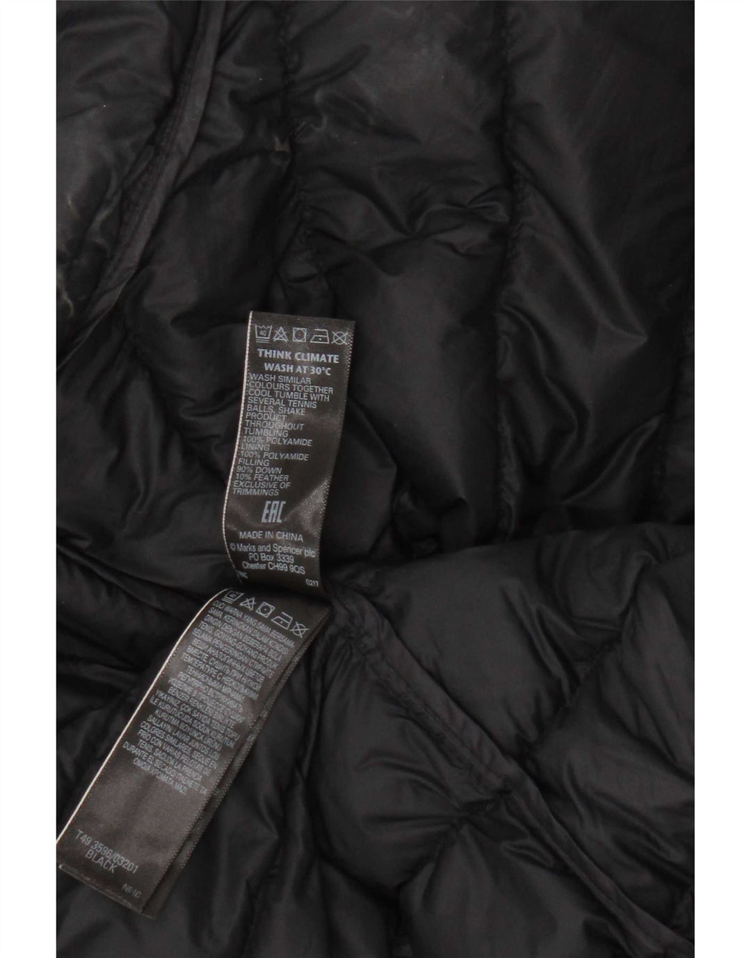 Gilet imbottito da donna Marks & Spencer UK 20 2XL Poliammide nero