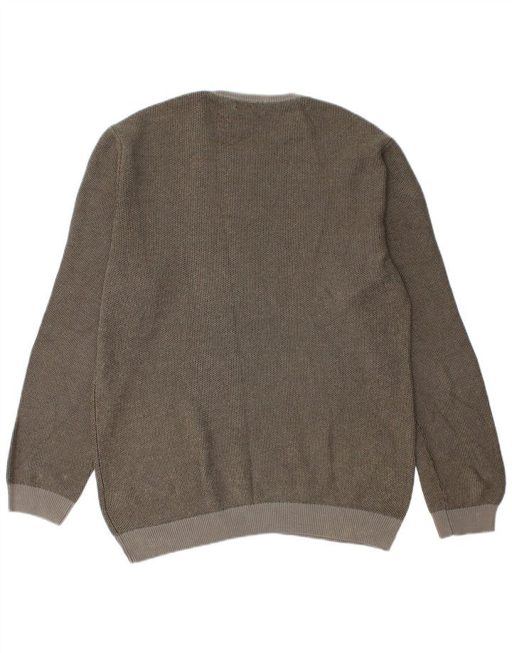 Calvin Klein Herren-Pullover mit Rundhalsausschnitt, mittelgraue Baumwolle