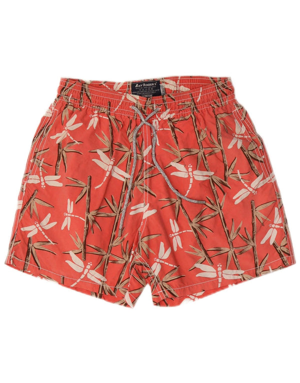 Pantaloncini da bagno da uomo Roy Rogers Nylon floreale rosso medio