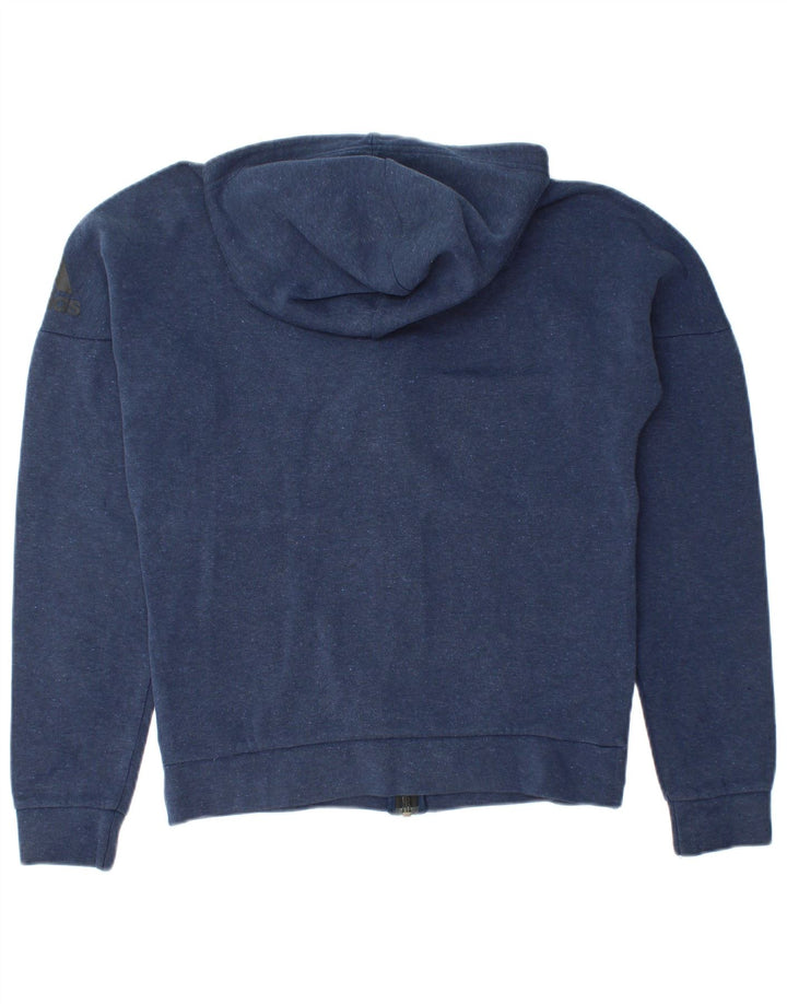 Adidas Mens Zip Hoodie Sweater Small Navy Blue Flecked