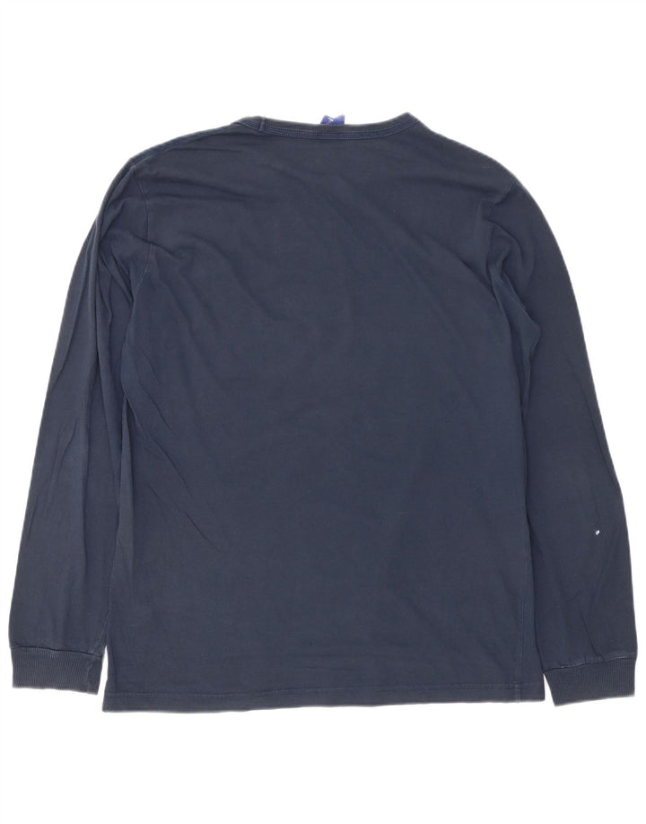 Champion Mens Graphic Top Long Sleeve Large Navy Blue