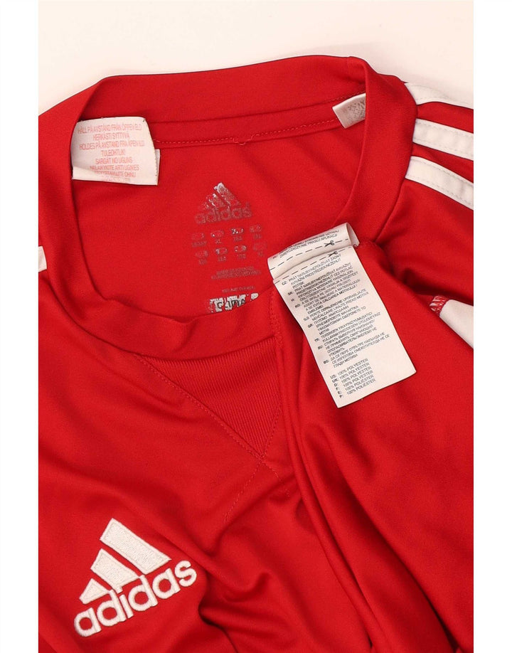 Adidas Boys Climalite T-Shirt Top 15-16 Years Red Polyester