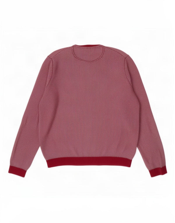 Ted Baker Herren-Pullover mit Rundhalsausschnitt, Größe 6 2XL, rosa gefleckte Baumwolle