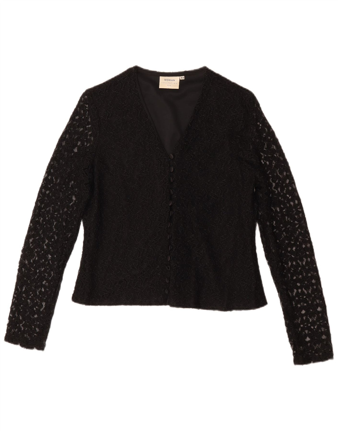 H&M Womens Shirt Blouse IT 42 Medium Black Floral Nylon