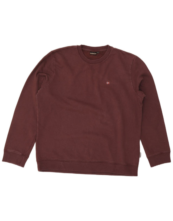 Felpa geografica da uomo Napapijri, 2XL, cotone marrone