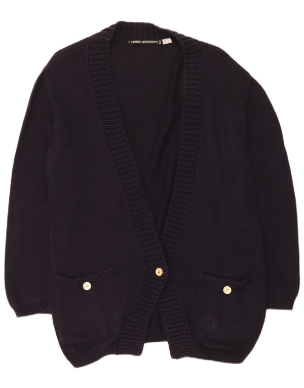 Umberto Ginocchietti Cardigan long pour femme EU 44 XL Bleu marine